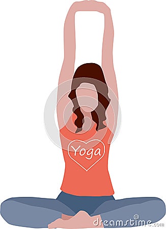 Isolated illustration of woman practicing yoga Vector Illustration