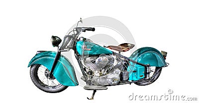 Isolated Indian motorcycle on a white background Editorial Stock Photo