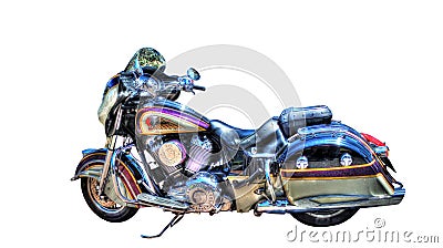 Isolated Indian motorcycle on a white background Editorial Stock Photo