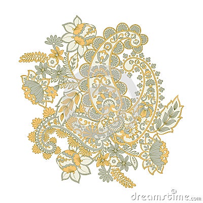 Isolated indian pattern with paisley Vector Illustration