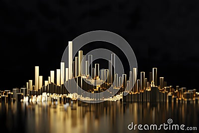 Isolated infograhic stock market chart award in gold and black color Stock Photo