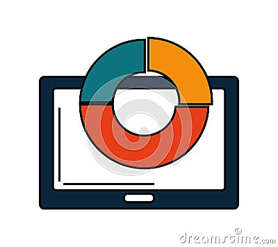 Isolated infographic tablet design Cartoon Illustration