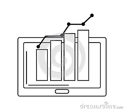 Isolated infographic tablet design Cartoon Illustration