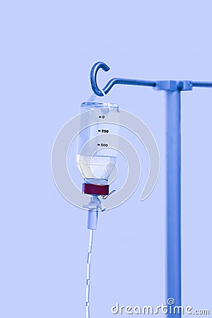 Isolated infusion bottle in hospital Stock Photo