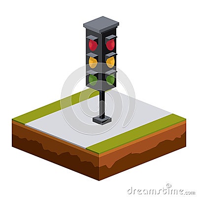 Isolated isometric semaphore design Vector Illustration