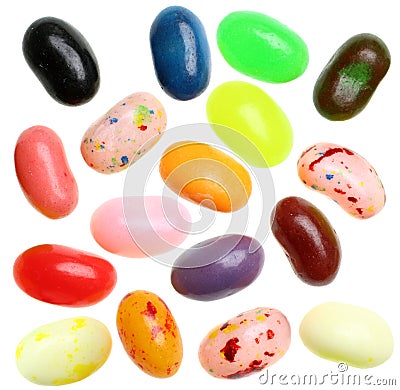 Isolated Jelly Beans Stock Photo