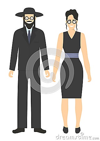 Isolated jewish couple. Vector Illustration