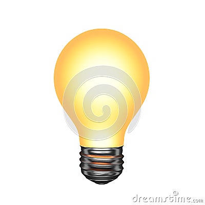Isolated 4k 3d light bulb on white background Stock Photo