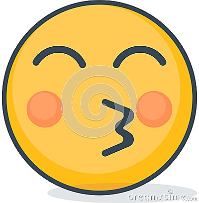 Isolated kiss emoticon. Vector emoticon Vector Illustration