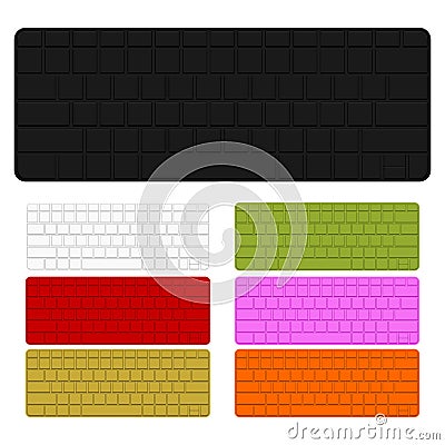 Isolated laptop keyboard without screening, Layer of each color is perfected arrangement. You can change color easily Vector Illustration