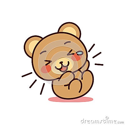 Isolated laughing bear kawaii Vector Illustration