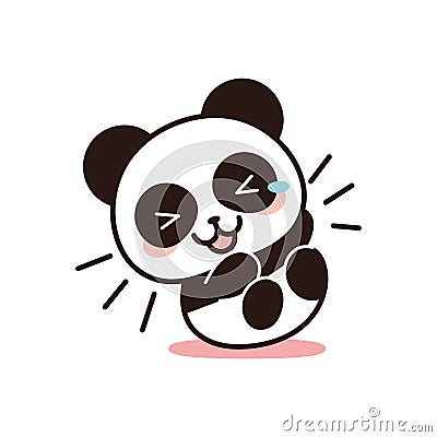 Isolated laughing bear kawaii Vector Illustration