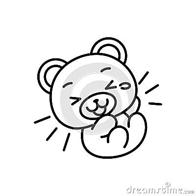 Isolated laughing bear kawaii Vector Illustration