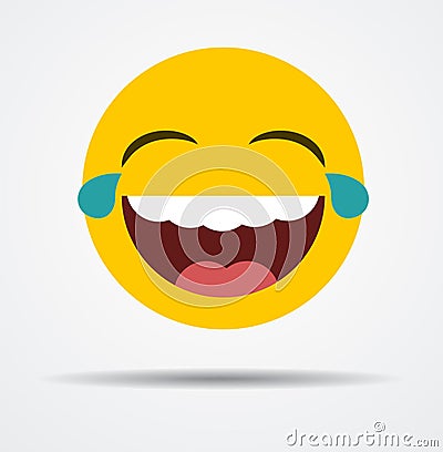 Isolated Laughing emoticon in a flat design Stock Photo