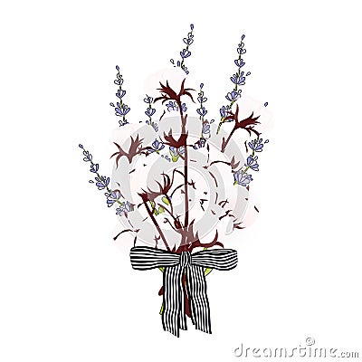Isolated lavender flower bouguet Vector Illustration