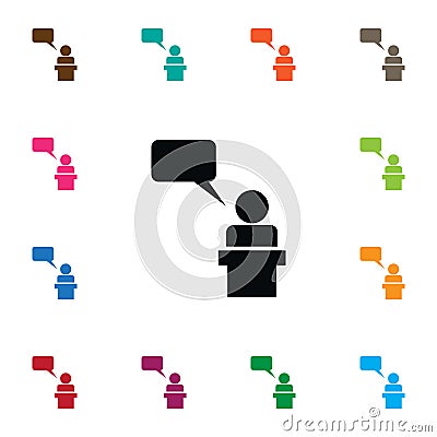 Isolated Lecturer Icon. Orator Vector Element Can Be Used For Lecturer, Orator, Speaker Design Concept. Vector Illustration