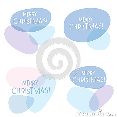 Isolated lettering on a blue spot and a white background. Vector Illustration