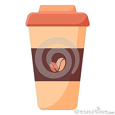 Isolated light coffee paper cup Vector Illustration