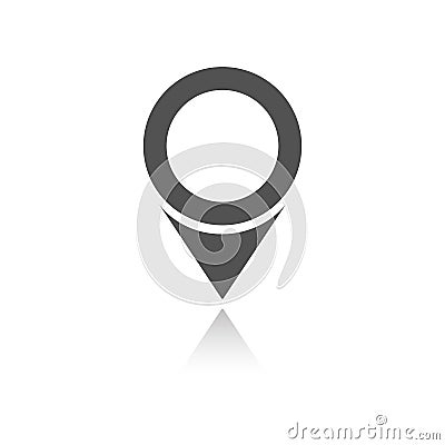 Isolated location icon for maps with reflection on a white background Cartoon Illustration