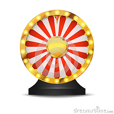 Isolated lottery fortune wheel over white layout Vector Illustration