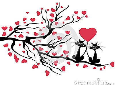 Love cats tree,vector Vector Illustration