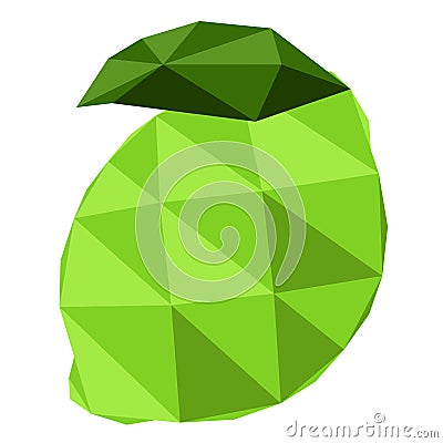 Isolated low poly lemon fruit Vector Illustration