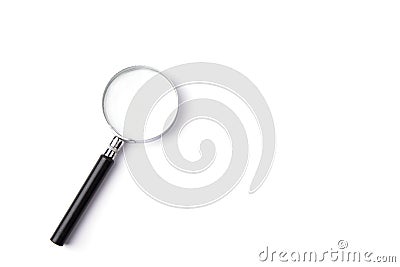 Isolated magnifying glass Stock Photo