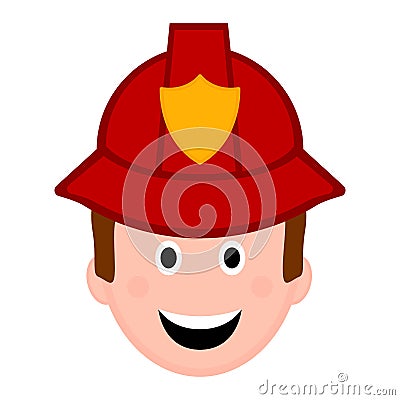 Isolated male firefighter avatar Vector Illustration