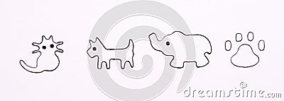 Isolated mammal icons. Stock Photo