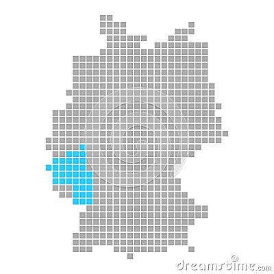 Rhineland-Palatinate on simple map of Germany Stock Photo