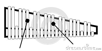 Isolated marimba icon. Musical instrument Vector Illustration