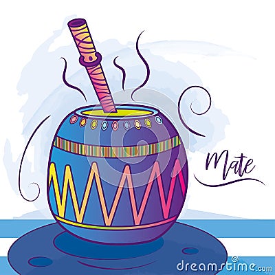 Isolated mate icon Argentinian traditional beverage Vector Vector Illustration