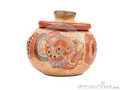 Isolated Mayan souvenir piece of pottery Stock Photo