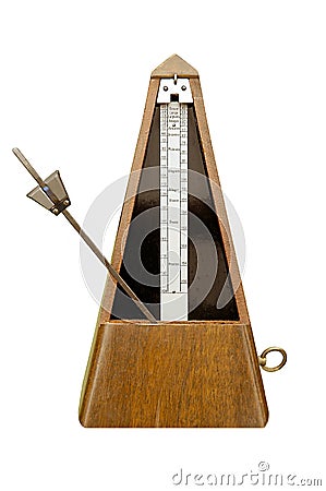 Isolated mechanical metronome Stock Photo