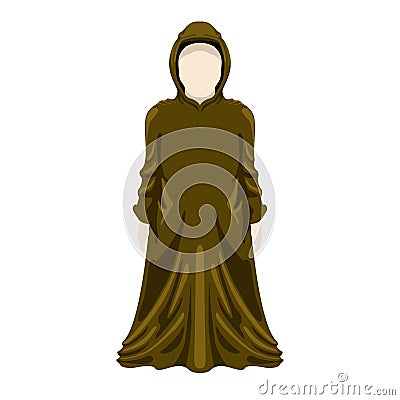 Isolated medieval monk character Vector Illustration