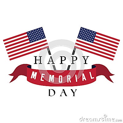 Isolated memorial day label Vector Illustration