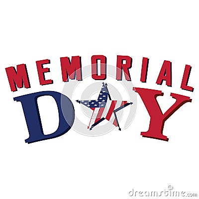 Isolated memorial day label Vector Illustration