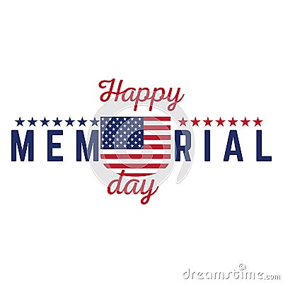 Isolated memorial day label Vector Illustration