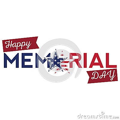Isolated memorial day label Vector Illustration