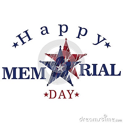 Isolated memorial day label Vector Illustration