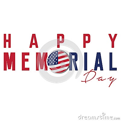 Isolated memorial day label Vector Illustration