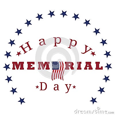 Isolated memorial day label Vector Illustration