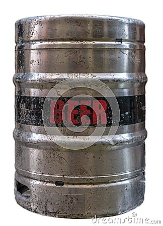 Isolated Metal Beer Keg Stock Photo