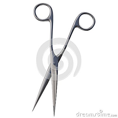 Isolated Metal Scissors on White Stock Photo