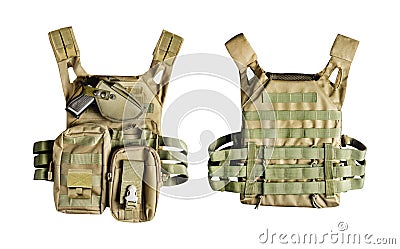 Isolated military tactical armor vest Stock Photo