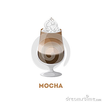 Isolated mocha glass. Vector Illustration