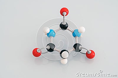 Isolated molecular model of barbituric acid Stock Photo