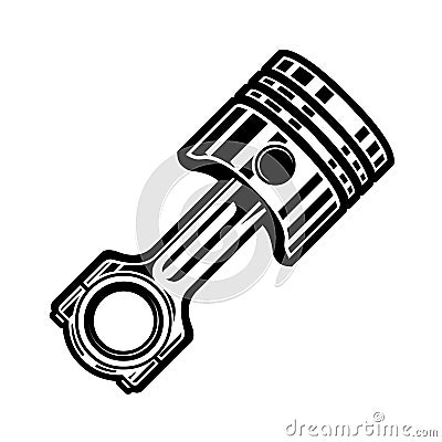 Isolated monochrome engine piston vector illustration Vector Illustration