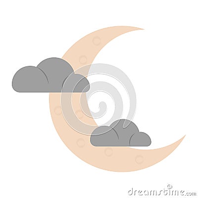 Isolated moon halloween Vector Illustration