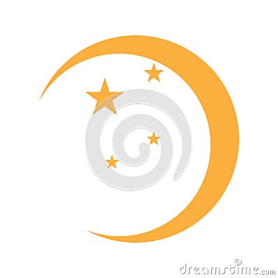 Isolated moon icon Vector Illustration